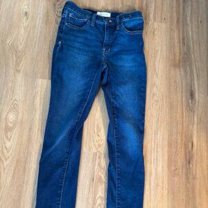 Madewell 9" Mid Rise Skinny Dark Wash Jeans 25" Waist